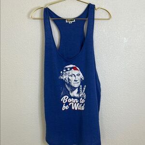 NWT-“Born to be Wild” Tipsy Elves Royal Blue Sleeveless Top-Size 1X